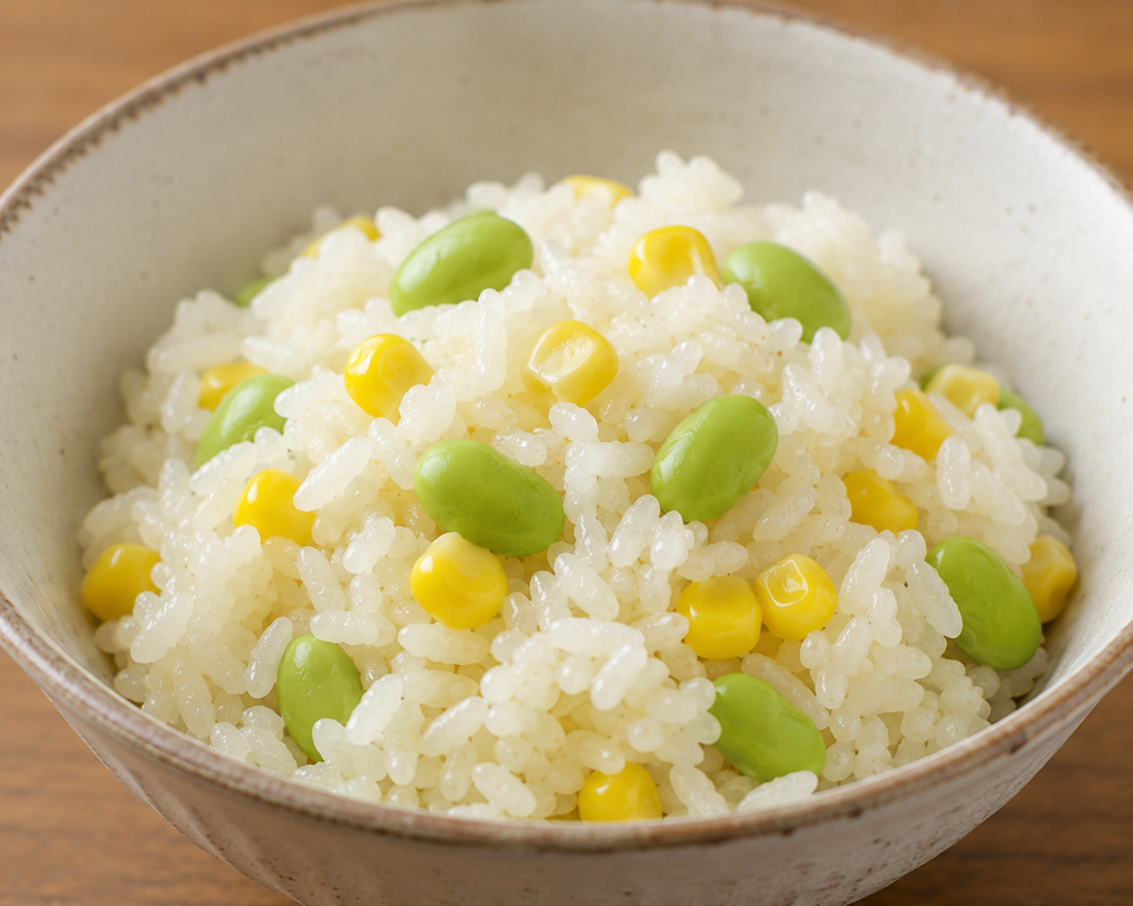 枝豆とコーンの炊き込みご飯