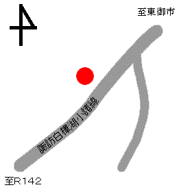 藤沢の大日堂の場所を赤丸で示した地図