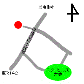 諏訪神社（塩沢）の場所を赤丸で示した地図