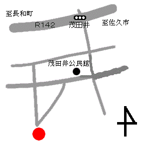 来迎山無量寺の場所を赤丸で示した地図