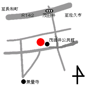 諏訪社の位置を赤丸で示した地図